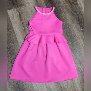 Pink Lilly Pulitzer Pageant Interview Apoearance Peplum Dress 8-10 L